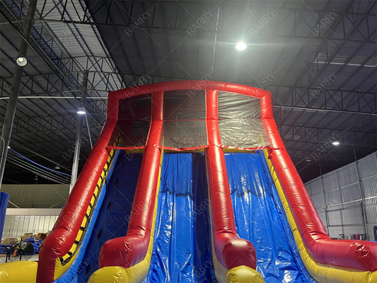 10.5x5.4x6.6m comercial de doble carril gigante deslizamiento de agua inflable saltador de salto luna rebotar toboganes de agua para adultos piscina