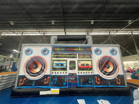 Interactivo Inflable Disco Casa de baile Boom Box para adultos Salto Castillo Retro Boombox Bouncer para la fiesta