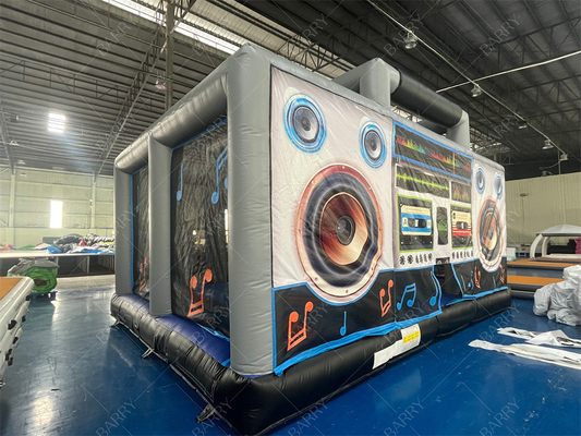 Interactivo Inflable Disco Casa de baile Boom Box para adultos Salto Castillo Retro Boombox Bouncer para la fiesta