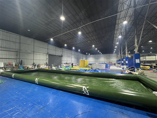 Para uso familiar, juego de pelota de agua de parque plegable, piscina de agua inflable verde para bote de remos