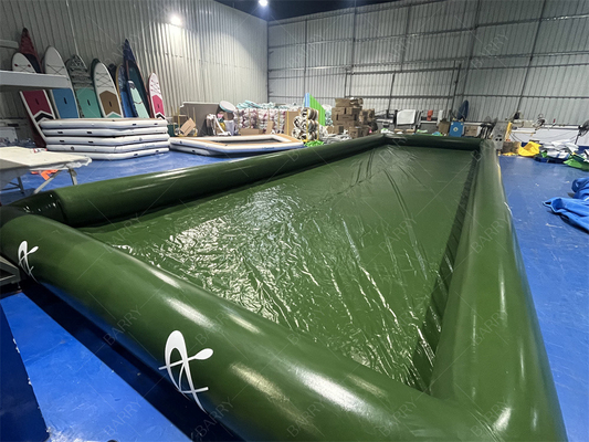 Para uso familiar, juego de pelota de agua de parque plegable, piscina de agua inflable verde para bote de remos