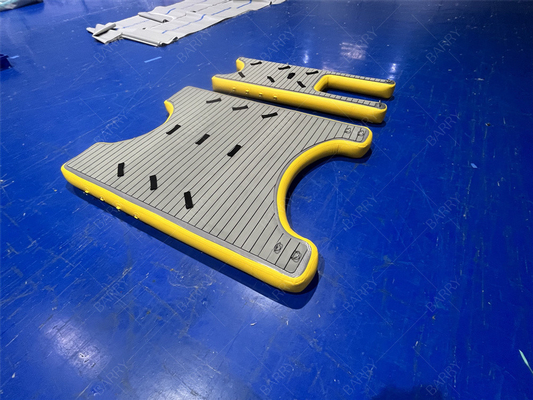 Drop Stitch plataforma de natación inflable muelle flotante, estación de plataforma de muelle inflable U para botes y jet ski