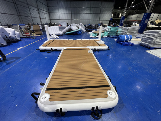 Lagos de agua Océano Ocio Forma de T Yate flotante inflable Muelle Familia Amigos Fiesta