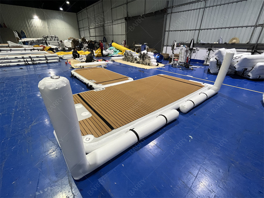 Lagos de agua Océano Ocio Forma de T Yate flotante inflable Muelle Familia Amigos Fiesta