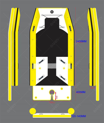 Pequeño kayak inflables de PVC Power Sailing Ce de peso ligero Catamarán Velero Hipalon Barco inflables Catamarán