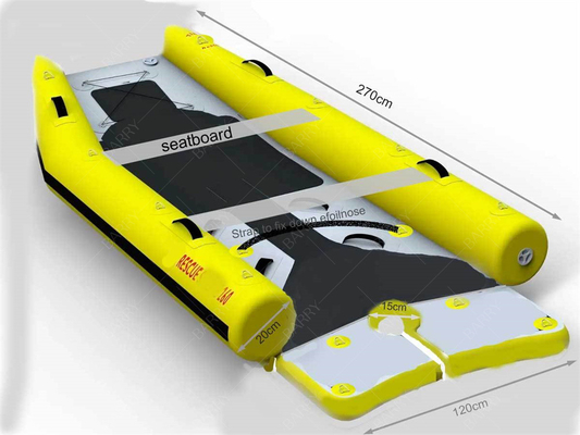 Pequeño kayak inflables de PVC Power Sailing Ce de peso ligero Catamarán Velero Hipalon Barco inflables Catamarán