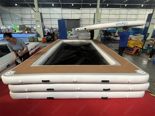 Nueva piscina flotante de mar flotante portátil, protector contra el océano, piscina con recinto de redes para yates.