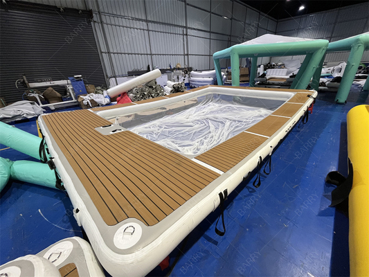 Nueva piscina flotante de mar flotante portátil, protector contra el océano, piscina con recinto de redes para yates.