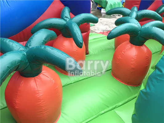 Costura doble inflable del parque de atracciones de la tierra de la despedida del salto de la casa
