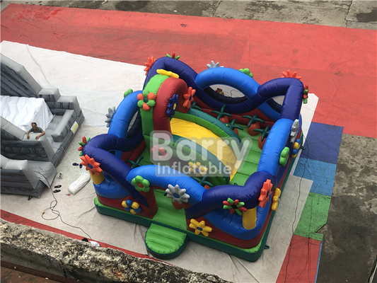 Costura doble inflable del parque de atracciones de la tierra de la despedida del salto de la casa