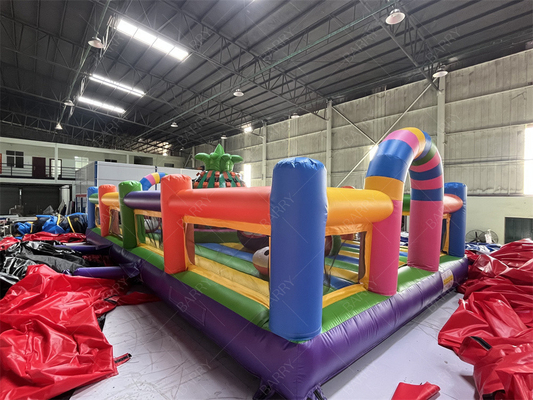 Curso de obstáculos comercial a medida Parque temático inflable de frutas con pared de escalada de piña para alquiler de fiestas