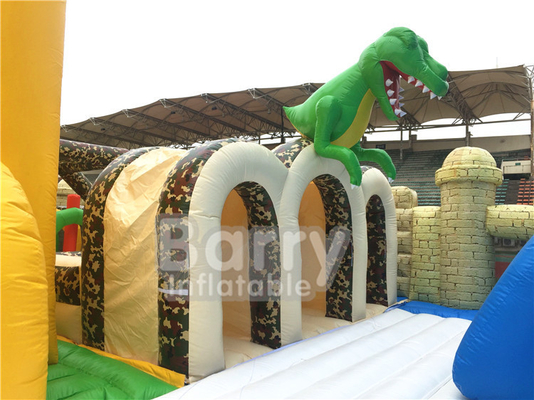 1600m2 El parque temático inflable más grande del mundo Dinosaurios en interiores Gran salto al aire libre con juego deportivo