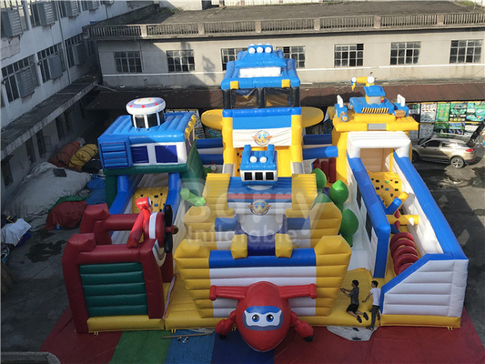 Super Wings Jardín de juegos de rebote Parque temático dibujos animados Área de juego inflable interior
