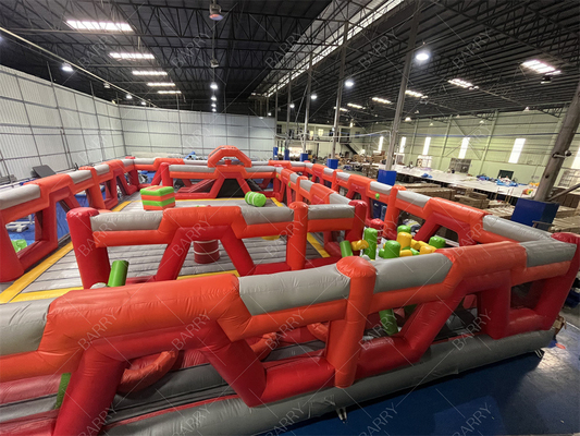 Parque de Trampolín Rojo Fun City Parque temático inflable Parque de diversiones Para adultos grandes casas de rebote inflables para venta para niños