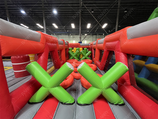 Parque de Trampolín Rojo Fun City Parque temático inflable Parque de diversiones Para adultos grandes casas de rebote inflables para venta para niños
