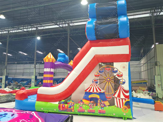Tobogán inflable con temática del Joker y rueda de la fortuna, 6x4M, color personalizado