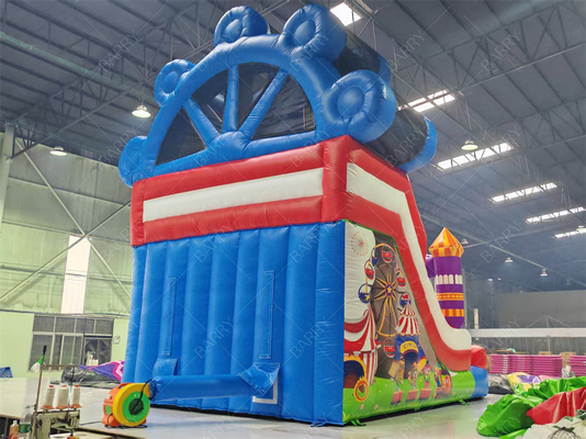 Tobogán inflable con temática del Joker y rueda de la fortuna, 6x4M, color personalizado
