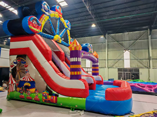 Tobogán inflable con temática del Joker y rueda de la fortuna, 6x4M, color personalizado