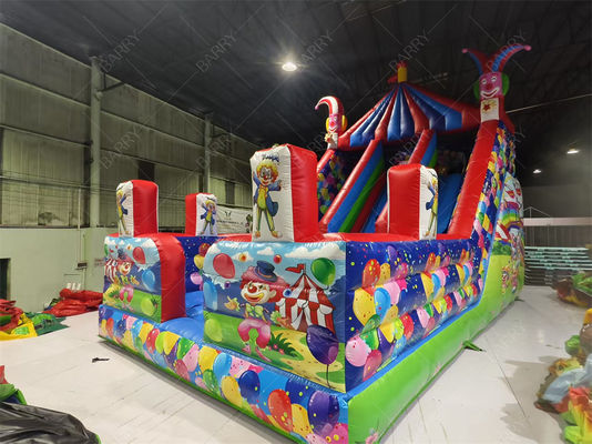 Tobogán inflable de payaso 8x4.7x6.5m para fiestas infantiles PVC personalizado