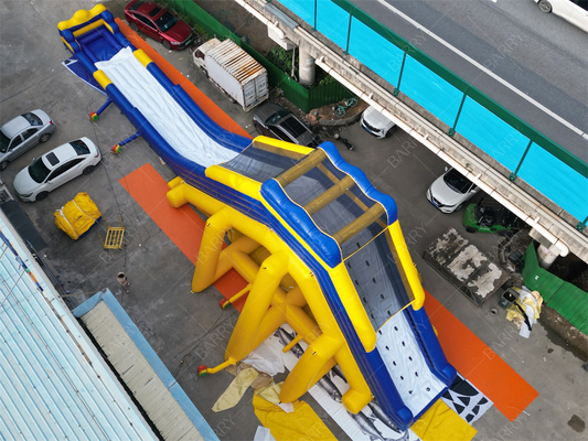 Deslizamiento de agua inflables gigantescos comerciales de PVC de 30x10,6m para parques temáticos