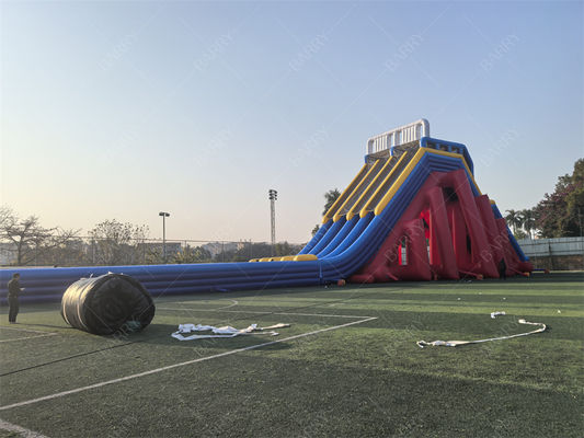 Tobogán acuático inflable gigante personalizado rojo de 65x18x15m para adultos, de grado comercial