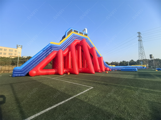 Tobogán acuático inflable gigante personalizado rojo de 65x18x15m para adultos, de grado comercial