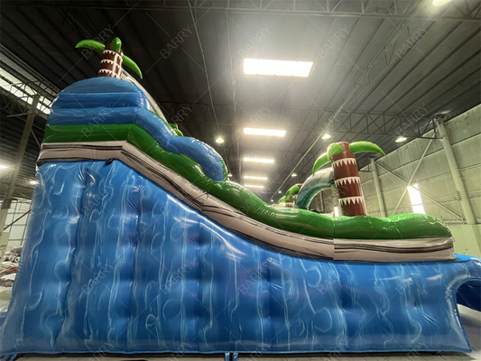 Tobogán acuático inflable comercial de palmera grande o pequeña, tobogán inflable gigante con tema de jungla para el patio trasero