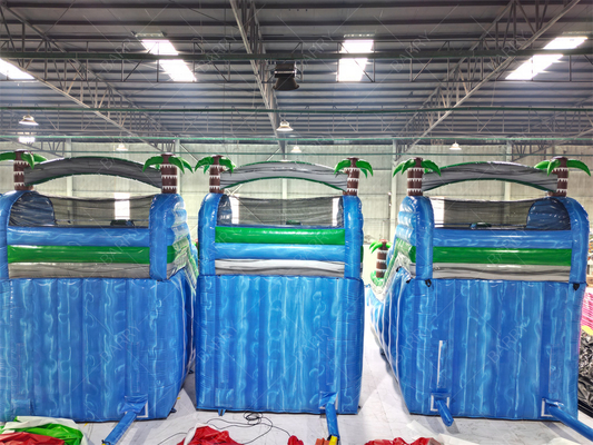 Tobogán acuático inflable comercial de palmera grande o pequeña, tobogán inflable gigante con tema de jungla para el patio trasero