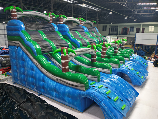 Tobogán acuático inflable comercial de palmera grande o pequeña, tobogán inflable gigante con tema de jungla para el patio trasero