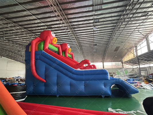 Sea World tema pulpo tobogán de piscina inflable, tobogán inflable para la piscina jardín trasero parque acuático