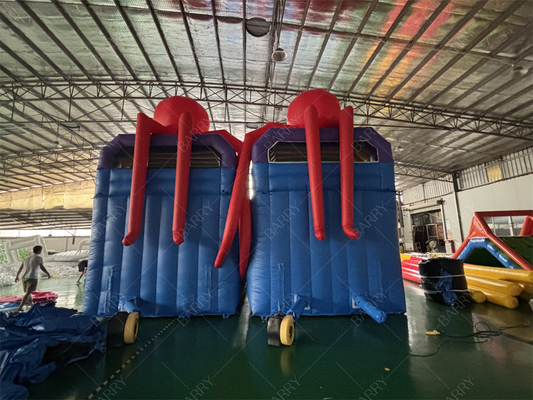 Sea World tema pulpo tobogán de piscina inflable, tobogán inflable para la piscina jardín trasero parque acuático