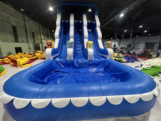Parque de diversiones Jardín al aire libre Niño grande toboganes de agua dobles inflables para adolescentes Jardín trasero