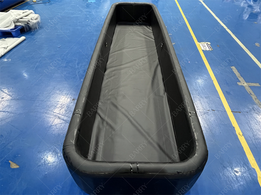 Piscina Inflable Rectangular Negra con Tecnología de Puntada Caída, Múltiples Cámaras de Aire, para Exteriores, Personalizable