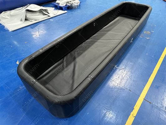 Piscina Inflable Rectangular Negra con Tecnología de Puntada Caída, Múltiples Cámaras de Aire, para Exteriores, Personalizable