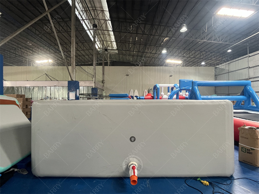 Tela de punto de caída en caliente de seguridad, material nuevo, inflable, hecho a medida, gris, piscina de bolas inflable para niños