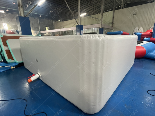 Tela de punto de caída en caliente de seguridad, material nuevo, inflable, hecho a medida, gris, piscina de bolas inflable para niños