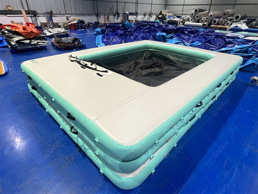 Durable gota punto portátil flotante océano mar natación piscina de yates piscina de mar inflable con red anti medusas
