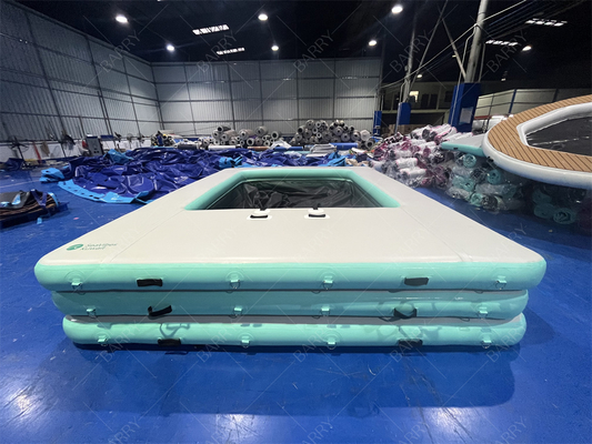 Durable gota punto portátil flotante océano mar natación piscina de yates piscina de mar inflable con red anti medusas