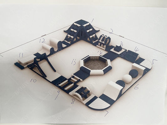 Diseño de moda Parque acuático inflable Parque acuático flotante inflable Parque acuático de negocios verano