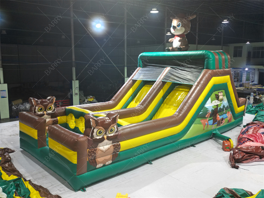 Gran salto inflables salpicador tobogán campo de obstáculos juego inflables obstáculos trampolín parque para niños y adultos