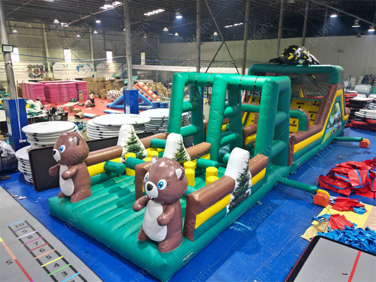 Gran salto inflables salpicador tobogán campo de obstáculos juego inflables obstáculos trampolín parque para niños y adultos