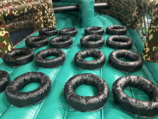 Camuflaje Juego inflable Obstáculo Militar Camo Color Obstáculo inflable Desafío del Campo de Entrenamiento del Ejército Curso de Obstáculos