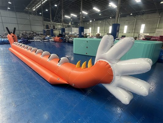 Juego de juguetes acuáticos forma de dragón marino tubo único 12 personas barco de plátano inflable barco volador
