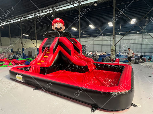 Tobogán acuático inflable con temática de Super Mario Bros. comercial en venta o alquiler para fiestas en oferta