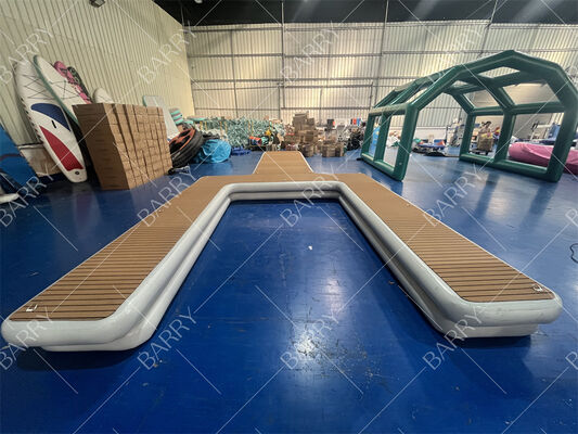 Muelle flotante inflable para moto acuática en isla flotante de agua, plataforma para embarcaciones a motor