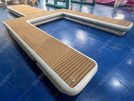 Muelle flotante inflable para moto acuática en isla flotante de agua, plataforma para embarcaciones a motor