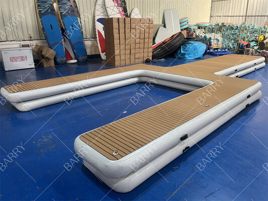 Muelle flotante inflable para moto acuática en isla flotante de agua, plataforma para embarcaciones a motor