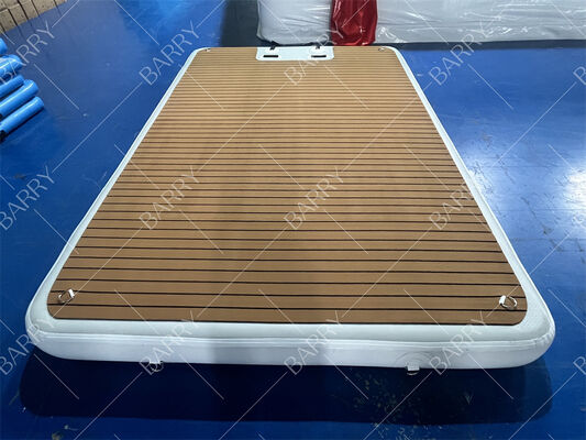 Plataforma flotante inflable para motos acuáticas de 3x2x0.2m con escalera