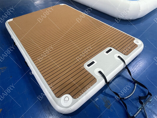 Plataforma flotante inflable para motos acuáticas de 3x2x0.2m con escalera