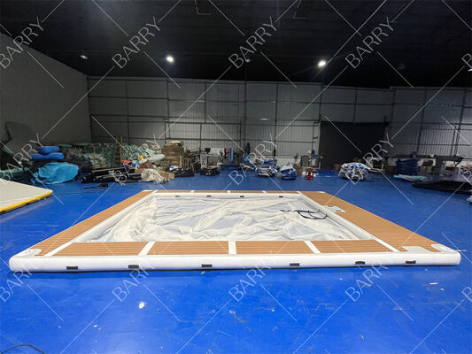 Piscina inflable de medusa y yate con tubo de punto de caída para piscina de mar con red